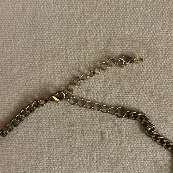 Coral, Pink & Rhinestone Floral Necklace - Picture 3 of 3